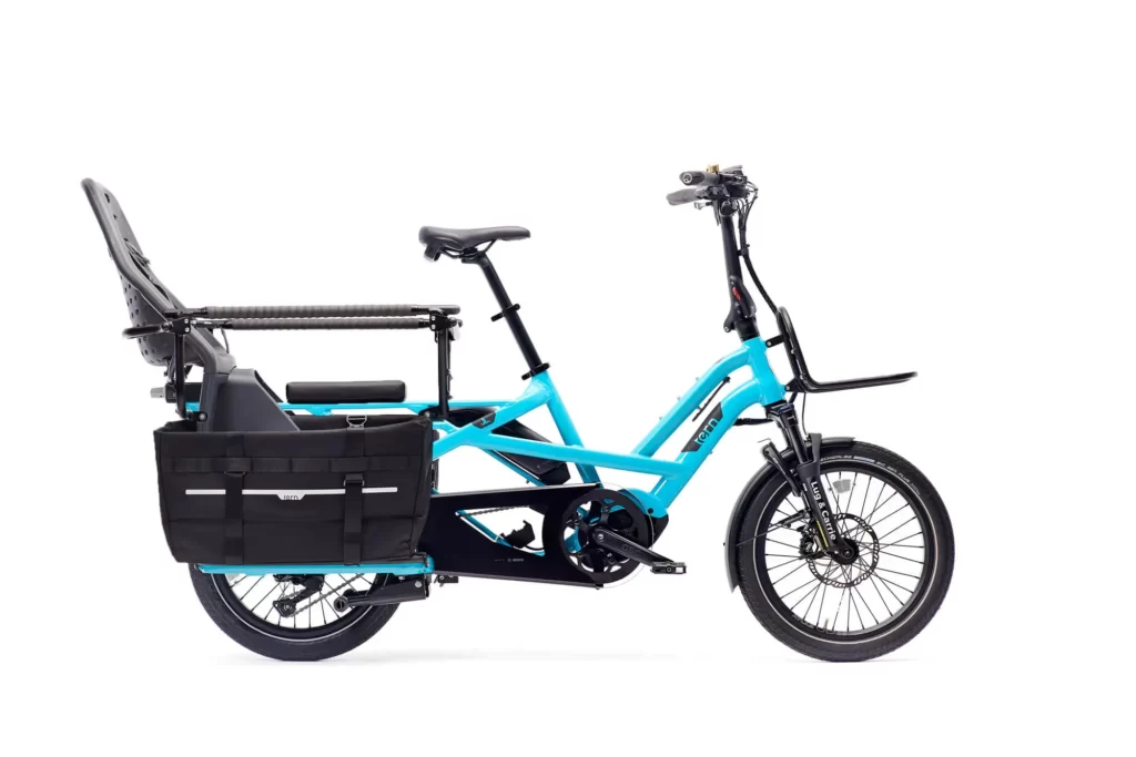 Tern GSD with a Yepp, Clubhouse mini, panniers & hauler rack.